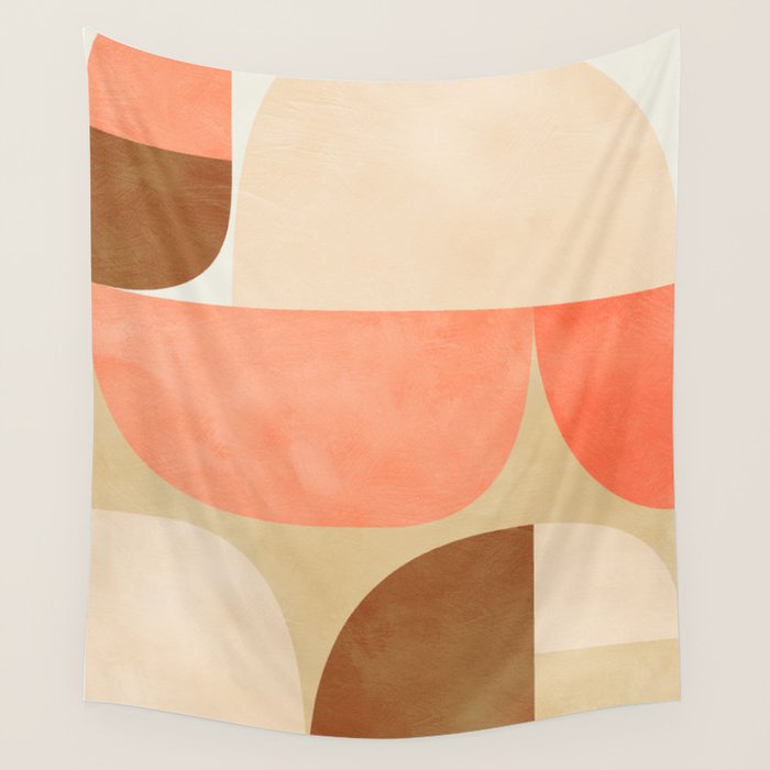 mid century geometric abstract 6 Wall Tapestry Gallery Image 1
