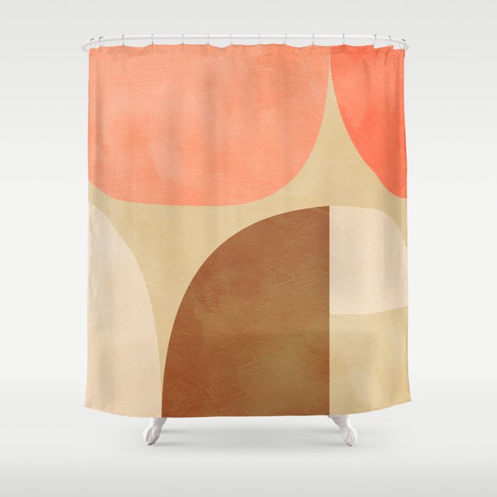 mid century geometric abstract 6 Shower Curtain Gallery Image 1