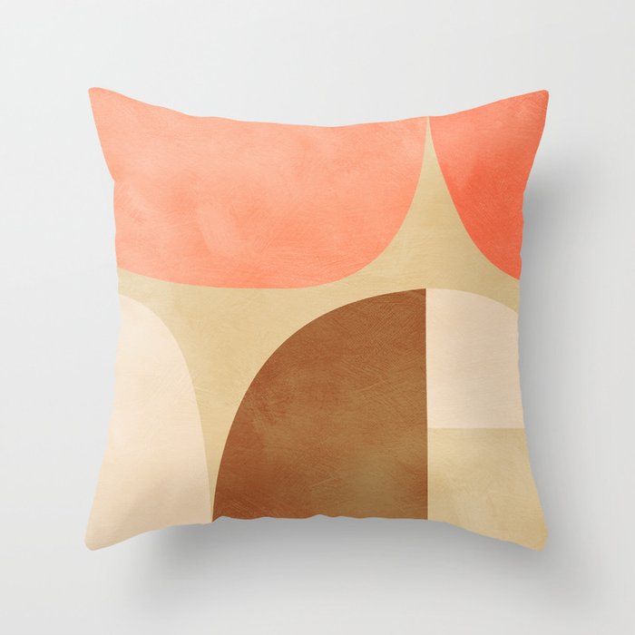 mid century geometric abstract 6 Throw Pillow Gallery Image 1