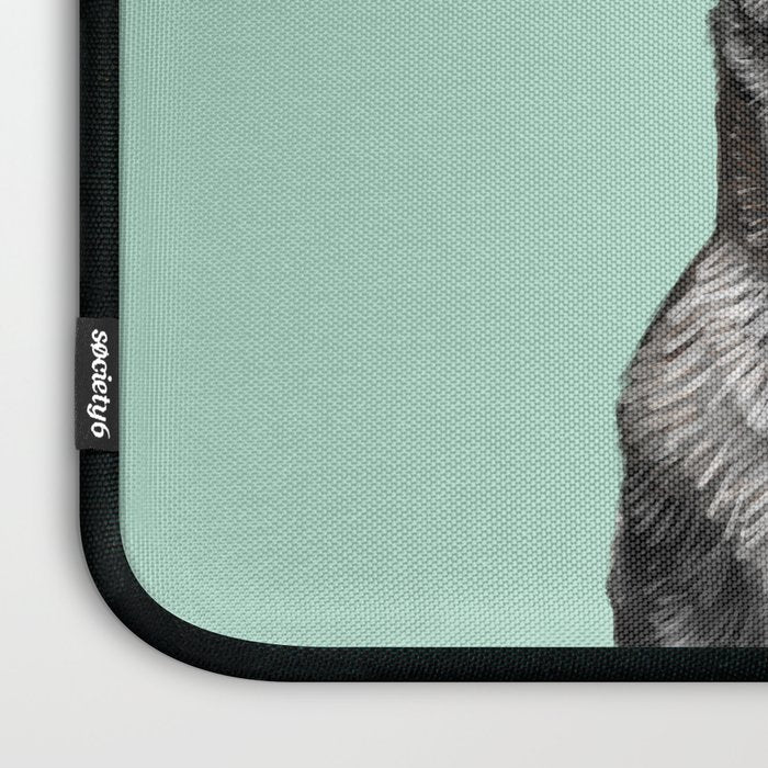 Bubble Gum Black Pug in Green Laptop Sleeve Gallery Image 3