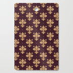 Fleur De Lis In Royal Burgundy and Gold Cutting Board Gallery Image 1