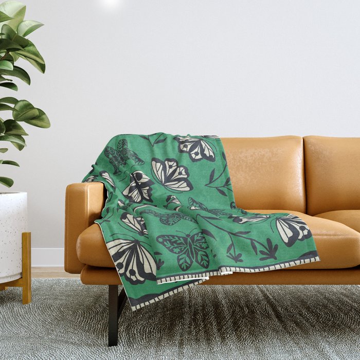 Butterfly Kaleidoscope Throw Blanket Gallery Image 1