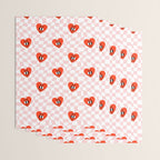 Retro cartoon love heart checkered pattern Wrapping Paper Gallery Image 3