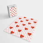 Retro cartoon love heart checkered pattern Jigsaw Puzzle Gallery Image 2