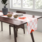 Retro cartoon love heart checkered pattern Table Runner Gallery Image 2