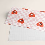 Retro cartoon love heart checkered pattern Wrapping Paper Gallery Image 2