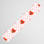 Retro cartoon love heart checkered pattern Table Runner Gallery Image 3