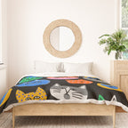 Funny colorful cat cartoon pattern Duvet Cover Gallery Image 3