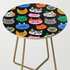 Funny colorful cat cartoon pattern Side Table Gallery Image 2