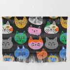 Funny colorful cat cartoon pattern Wall Hanging Gallery Image 1