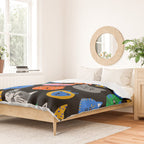 Funny colorful cat cartoon pattern Duvet Cover Gallery Image 2