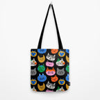 Funny colorful cat cartoon pattern Tote Bag Gallery Image 2