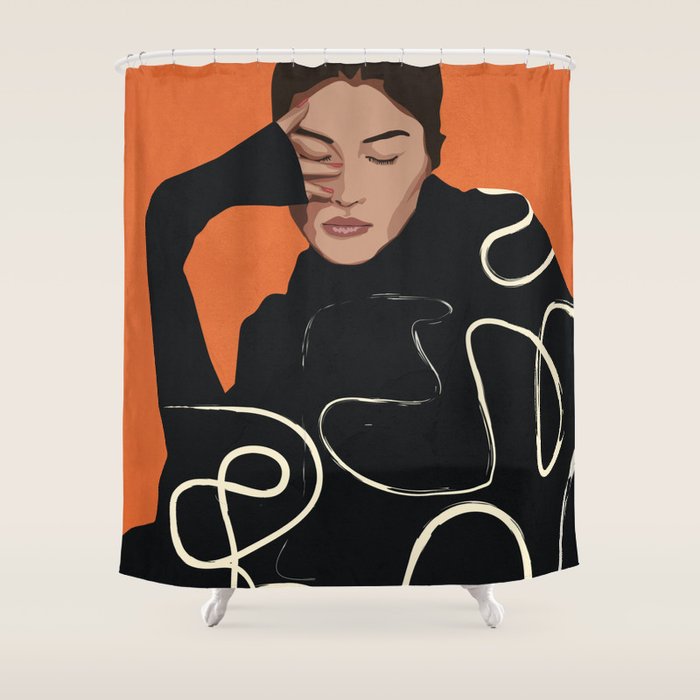 Thinking of a moment 2 Shower Curtain Gallery Image 1