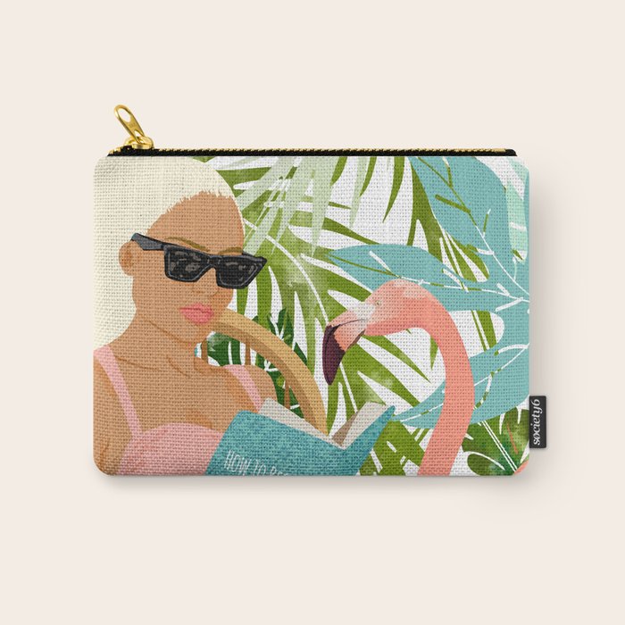 How To Become a Flamingo Illustration, Human Nature Connection, Woman Fashion Travel Carry All Pouch Gallery Image 1