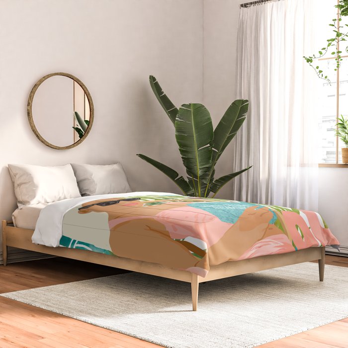 How To Become a Flamingo Illustration, Human Nature Connection, Woman Fashion Travel Comforter Gallery Image 2