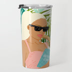 How To Become a Flamingo Illustration, Human Nature Connection, Woman Fashion Travel Travel Mug Gallery Image 3