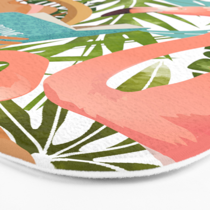 How To Become a Flamingo Illustration, Human Nature Connection, Woman Fashion Travel Bath Mat Gallery Image 3