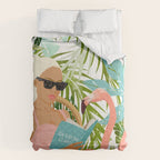 How To Become a Flamingo Illustration, Human Nature Connection, Woman Fashion Travel Comforter Gallery Image 6