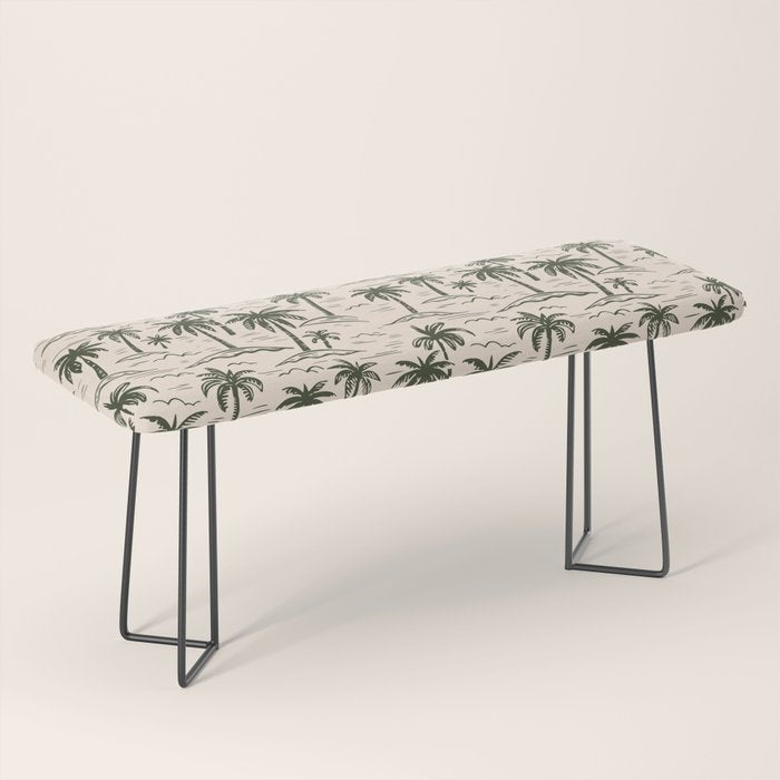 Vintage tropical palm tree island pattern Bench Gallery Image 1