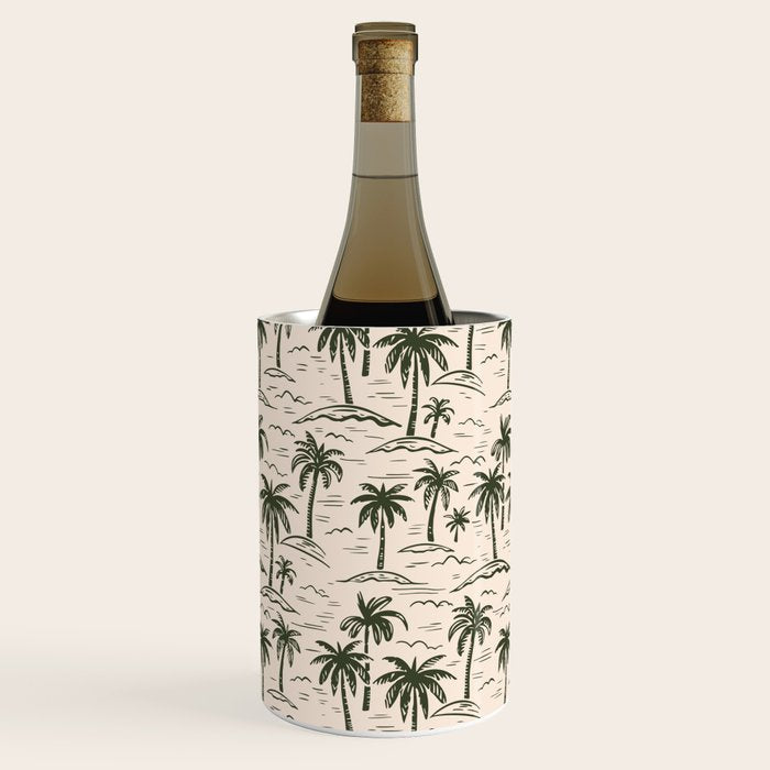 Vintage tropical palm tree island pattern Wine Chiller Gallery Image 1