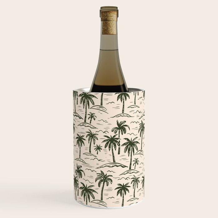 Vintage tropical palm tree island pattern Wine Chiller Gallery Image 2