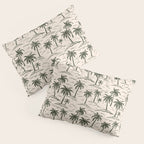 Vintage tropical palm tree island pattern Pillow Sham Gallery Image 3