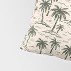 Vintage tropical palm tree island pattern Pillow Sham Gallery Image 4