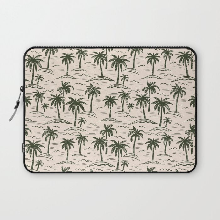Vintage tropical palm tree island pattern Laptop Sleeve Gallery Image 1