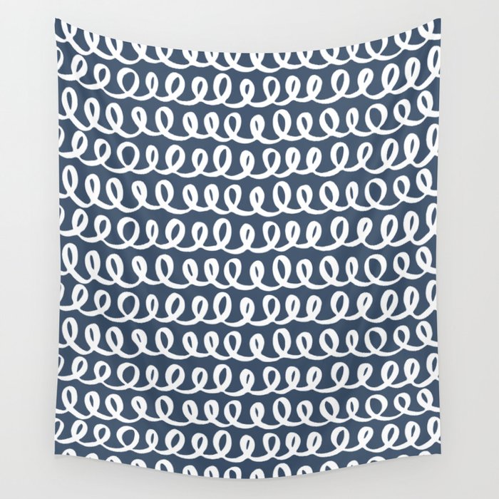 Loop da Loop . Classic Blue Wall Tapestry Gallery Image 1