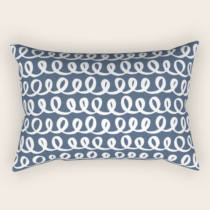 Loop da Loop . Classic Blue Rectangular Pillow Gallery Image 1