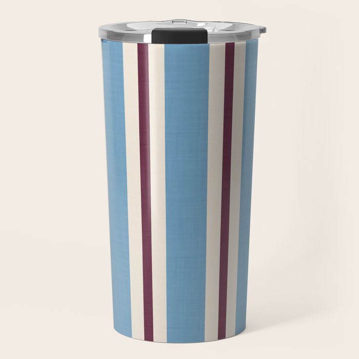 Classic Stripes - heritage blue berry Travel Mug Gallery Image 1