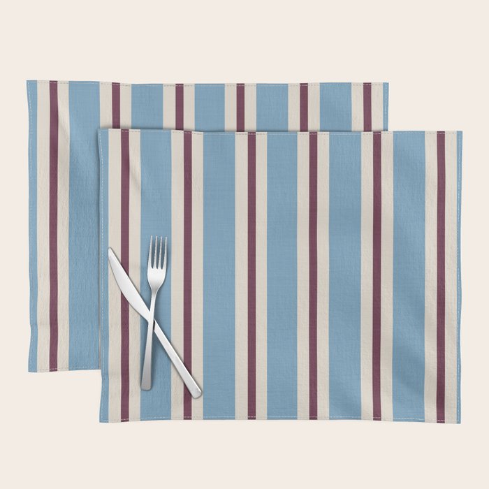 Classic Stripes - heritage blue berry Placemat Gallery Image 1