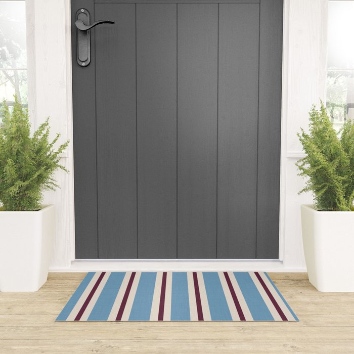 Classic Stripes - heritage blue berry Welcome Mat Gallery Image 3