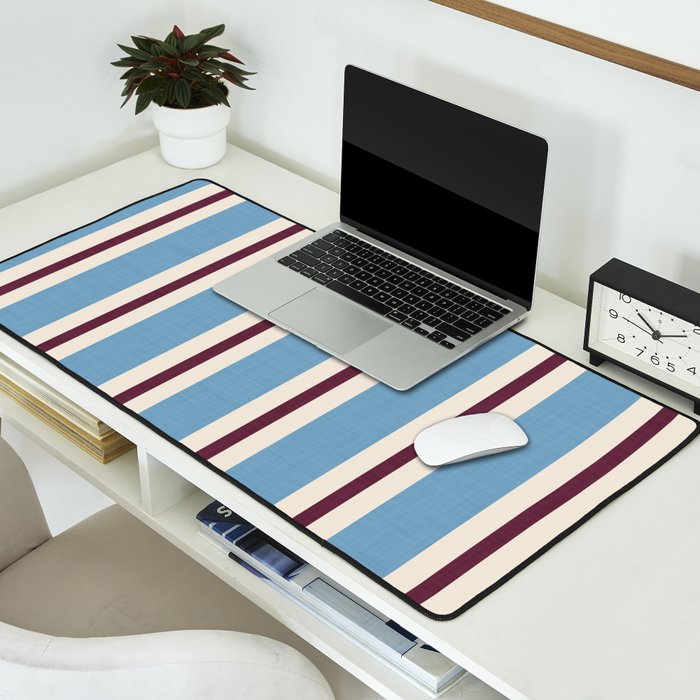 Classic Stripes - heritage blue berry Desk Mat Gallery Image 2