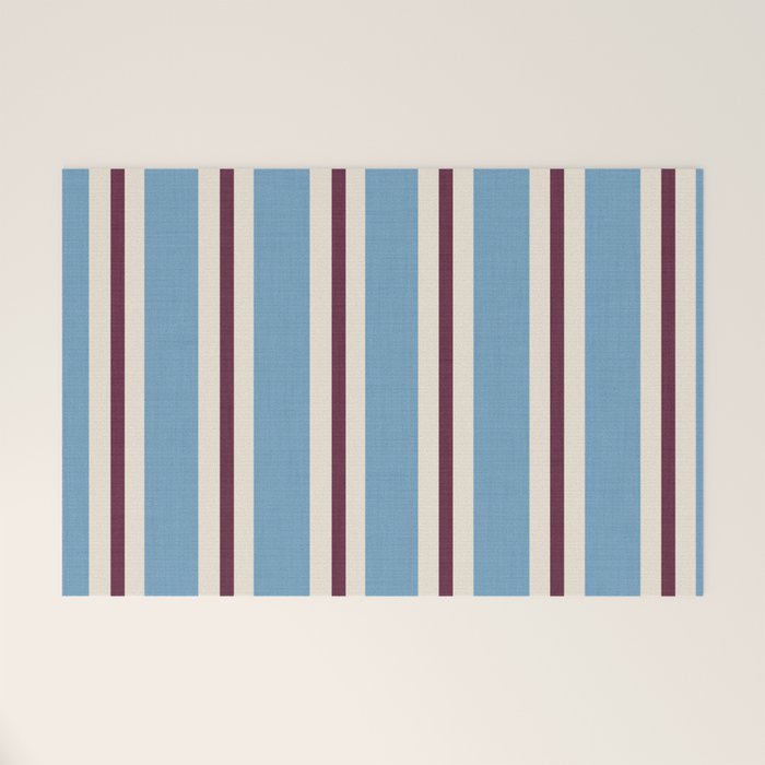 Classic Stripes - heritage blue berry Welcome Mat Gallery Image 1