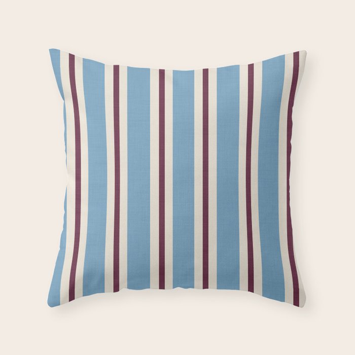 Classic Stripes - heritage blue berry Throw Pillow Gallery Image 6