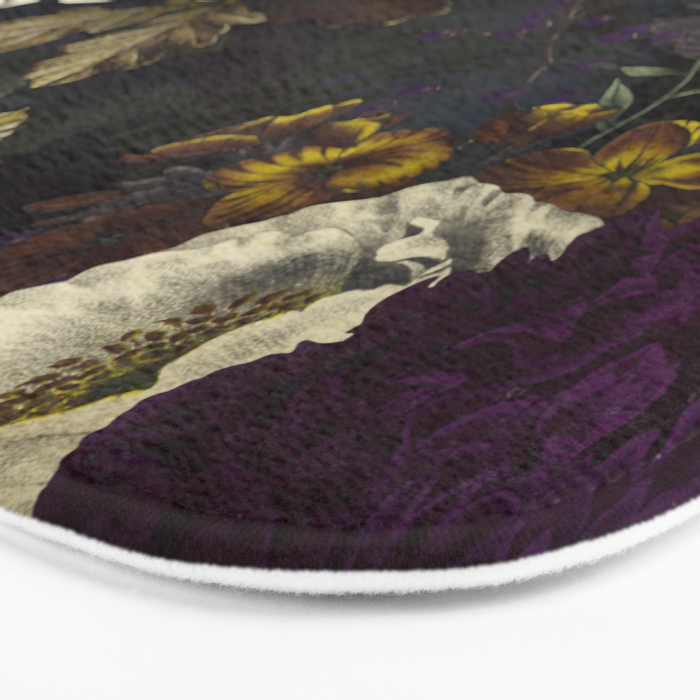 Dutch Vintage Midnight Flower Garden  Bath Mat Gallery Image 3