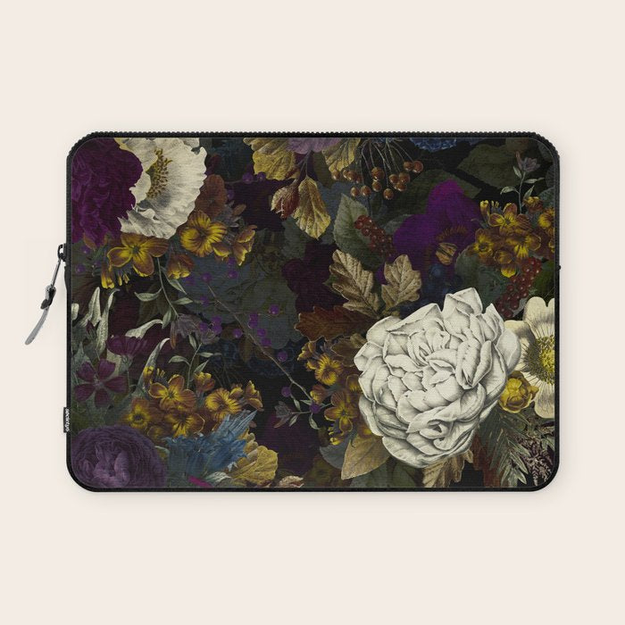 Dutch Vintage Midnight Flower Garden  Laptop Sleeve Gallery Image 1