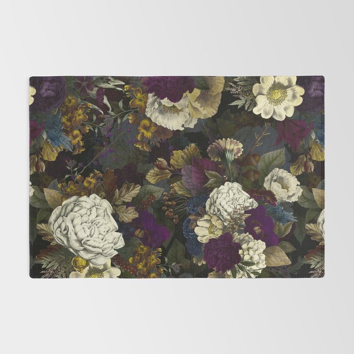 Dutch Vintage Midnight Flower Garden  Rug Gallery Image 2
