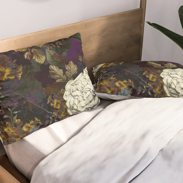 Dutch Vintage Midnight Flower Garden  Pillow Sham Gallery Image 2