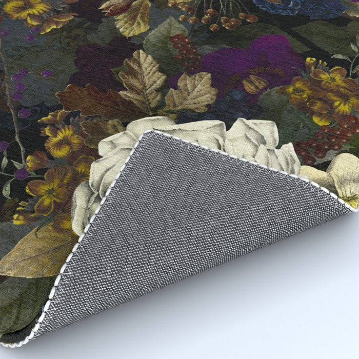 Dutch Vintage Midnight Flower Garden  Rug Gallery Image 4