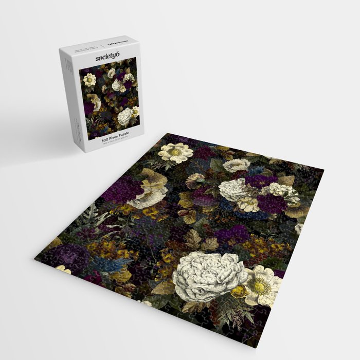 Dutch Vintage Midnight Flower Garden  Jigsaw Puzzle Gallery Image 2