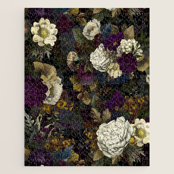 Dutch Vintage Midnight Flower Garden  Jigsaw Puzzle Gallery Image 1