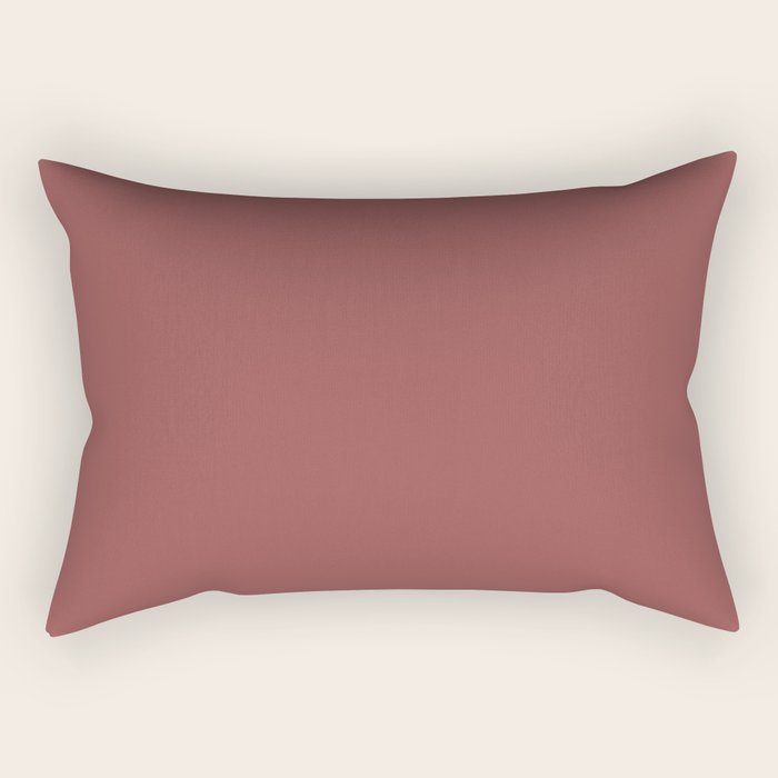Marsala Wine Solid Color Rectangular Pillow Gallery Image 1