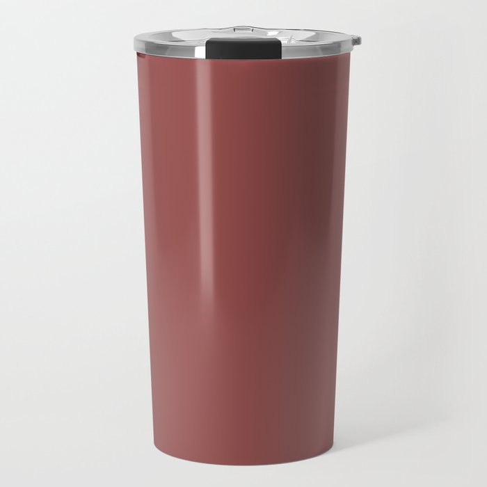 Marsala Wine Solid Color Travel Mug Gallery Image 1