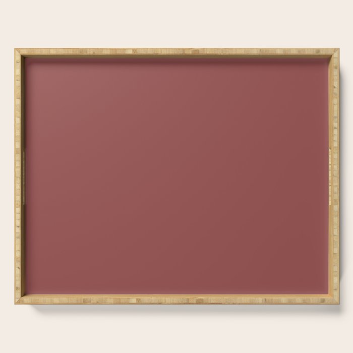 Marsala Wine Solid Color Serving Tray Gallery Image 1