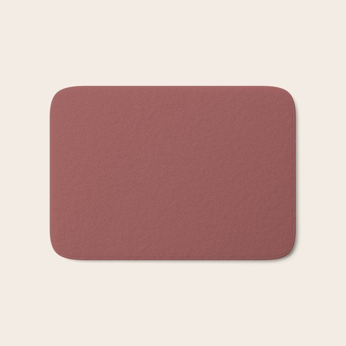 Marsala Wine Solid Color Bath Mat Gallery Image 1