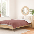 Marsala Wine Solid Color Duvet Cover Gallery Image 2