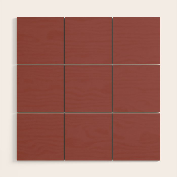 Marsala Wine Solid Color Wood Wall Art Gallery Image 1