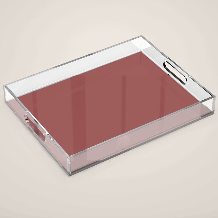 Marsala Wine Solid Color Acrylic Tray Gallery Image 1